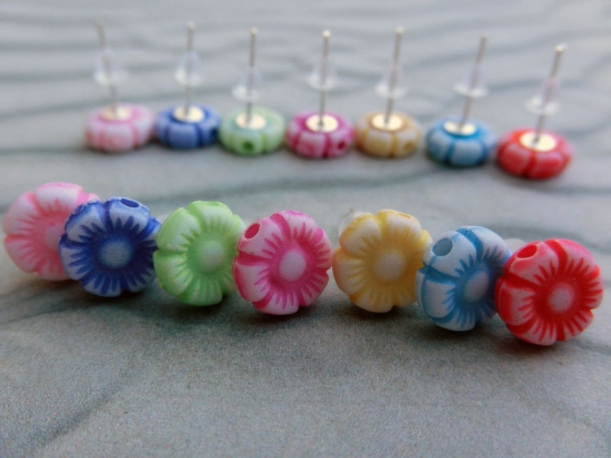 Blümchen Ohrstecker Gerbera Crysantheme